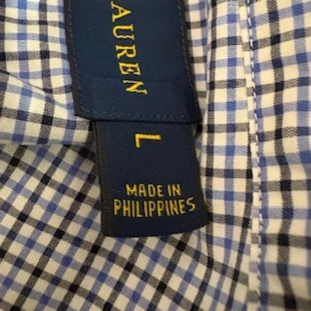 Ralph Lauren Men Blue Button Down Long‎ Sleeve Shirt Sz L Cotton Ivy League Prep